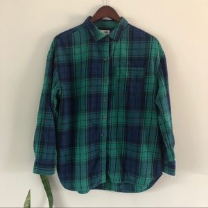 Old Navy Navy/Green Plaid Button Down